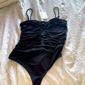 Express Body Contour Rutched Black Body Suit. Size Large. New. Never worn.
